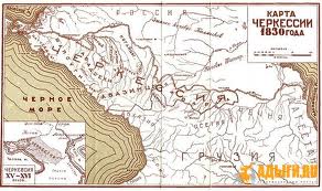Карта времен Кавказской войны